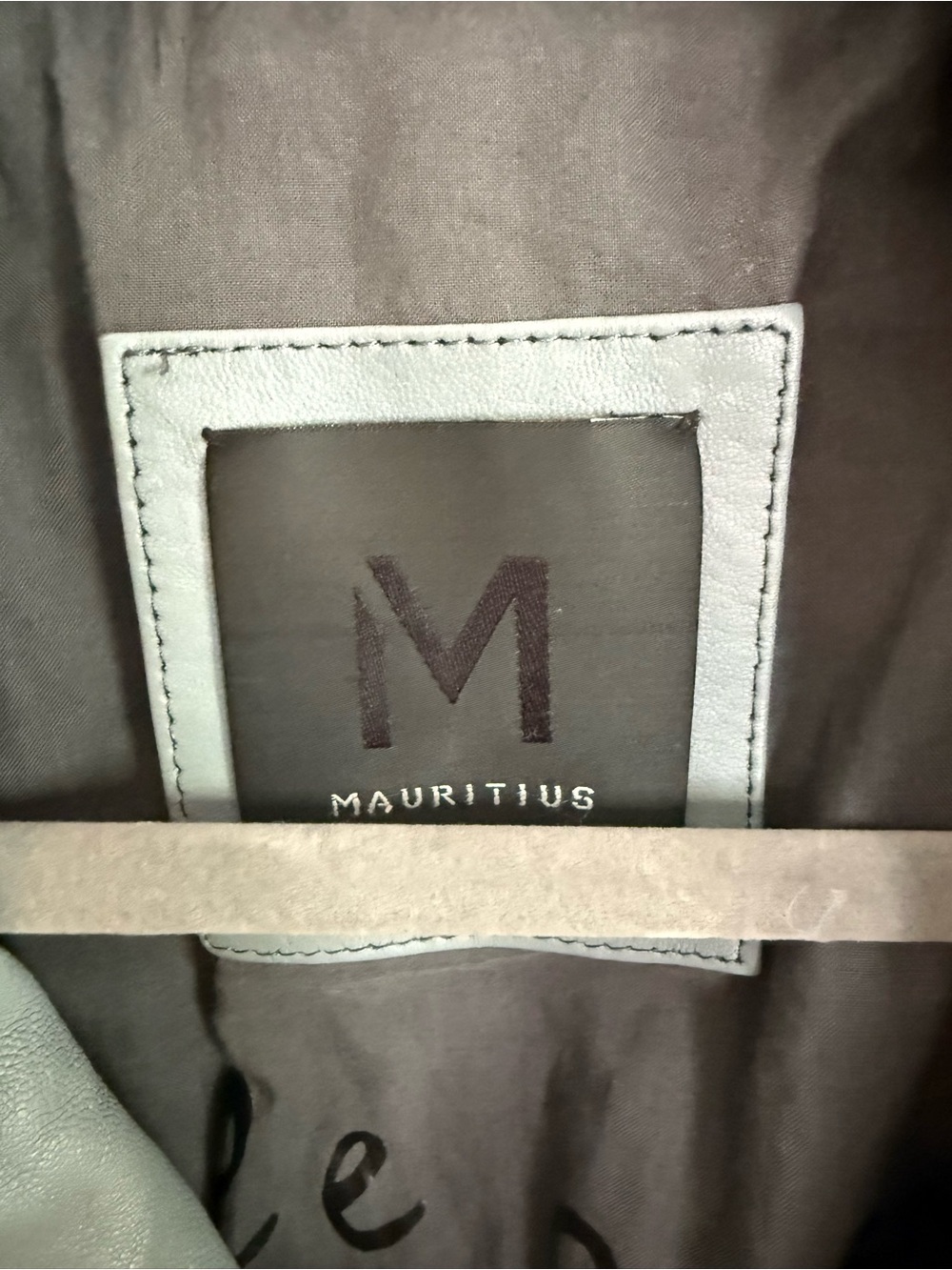 MAURITIUS 100% Lamb Leather Zip Up Moto Jacket Fitted Chic Light Blue Grey US 6 - Picture 9 of 13